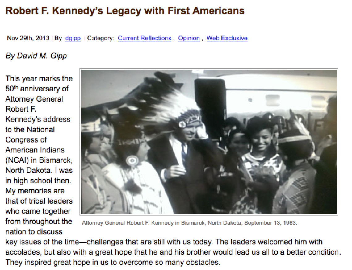 Robert F. Kennedyâ€™s Legacy with First Americans