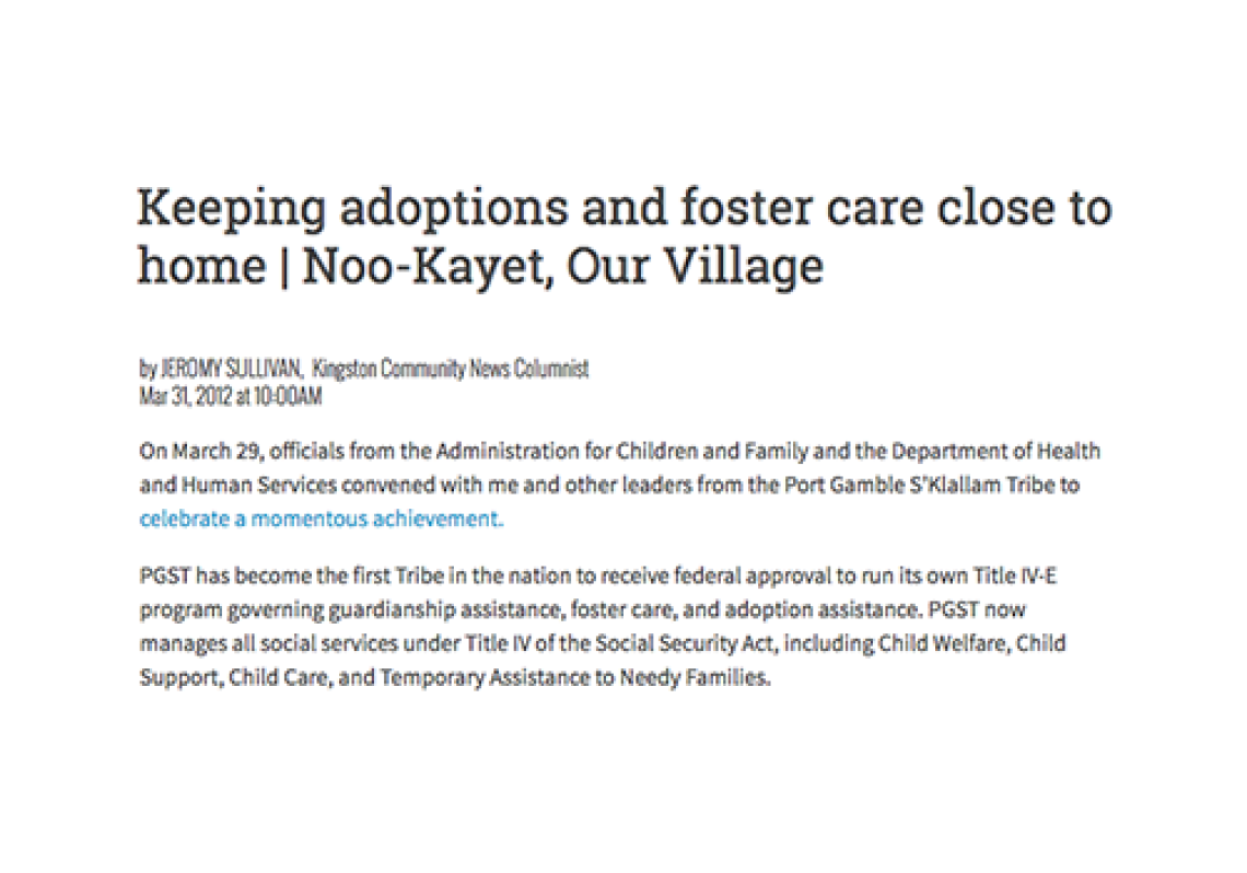 Keeping adoptions and foster care close to home