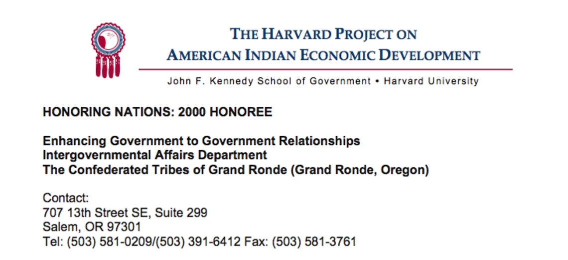 Enhancing Government-to-Government Relationships (Grand Ronde)