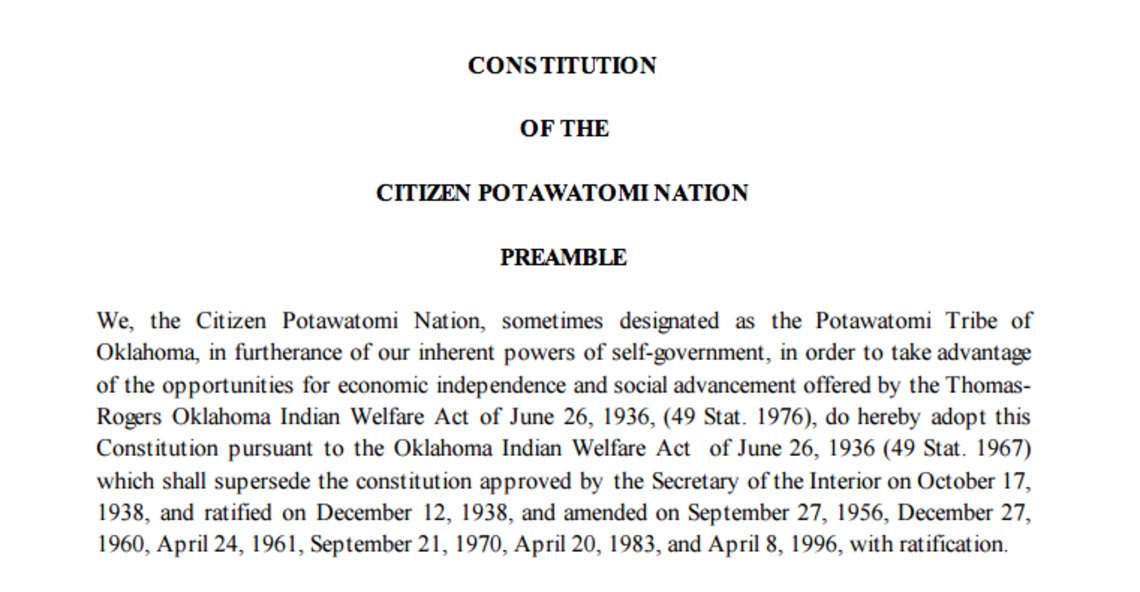 Citizen Potawatomi Nation: Citizenship Excerpt