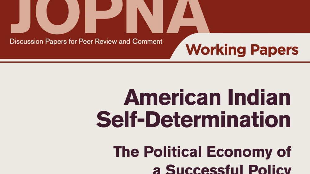 American Indian self-determination: The political economy of a successful policy
