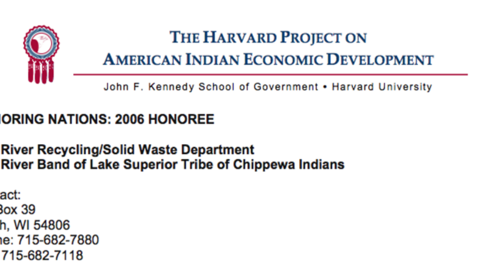 Bad River Chippewa Recycling Solid Waste Department