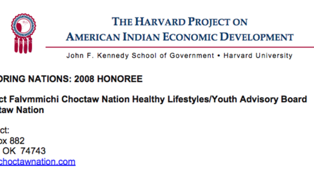 Project Falvmmichi (Choctaw Nation of Oklahoma)