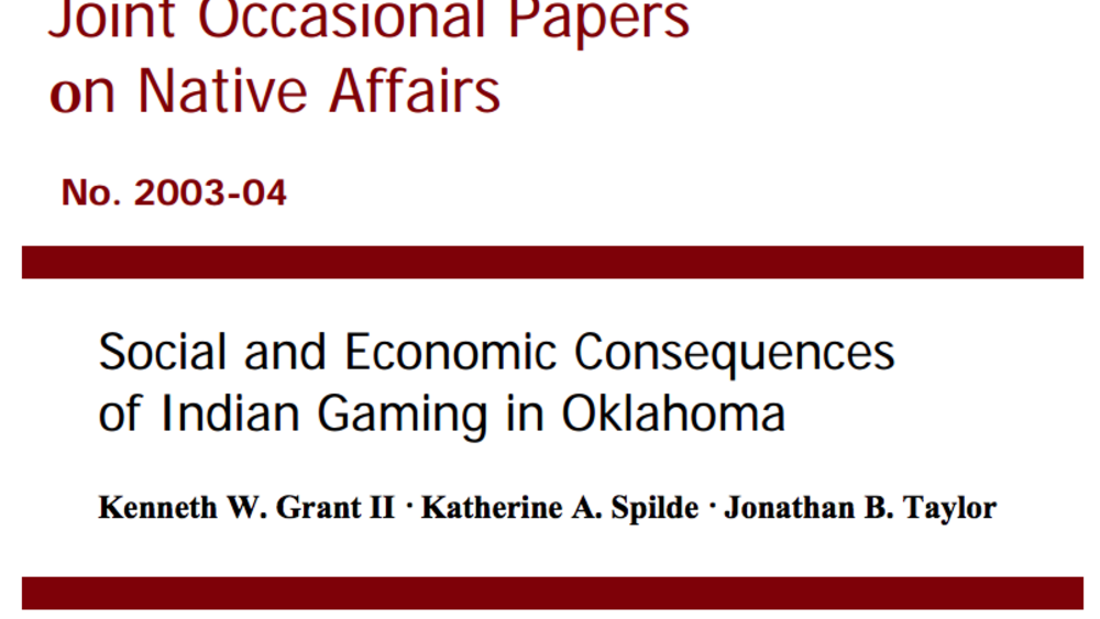 Social and Economic Consequences of Indian Gaming in Oklahoma