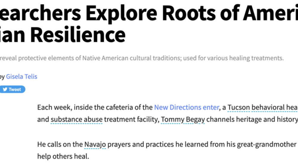 Researchers Explore Roots of American Indian Resilience
