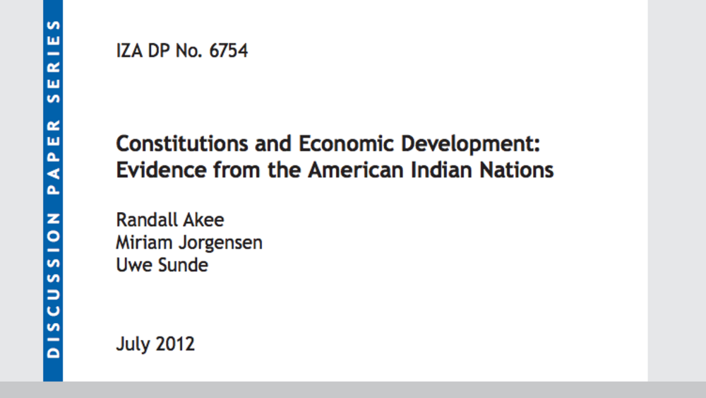 Constitutions and Economic Development: Evidence from the American Indian Nations Constitutions and Economic Development: Evidence from the American Indian Nations