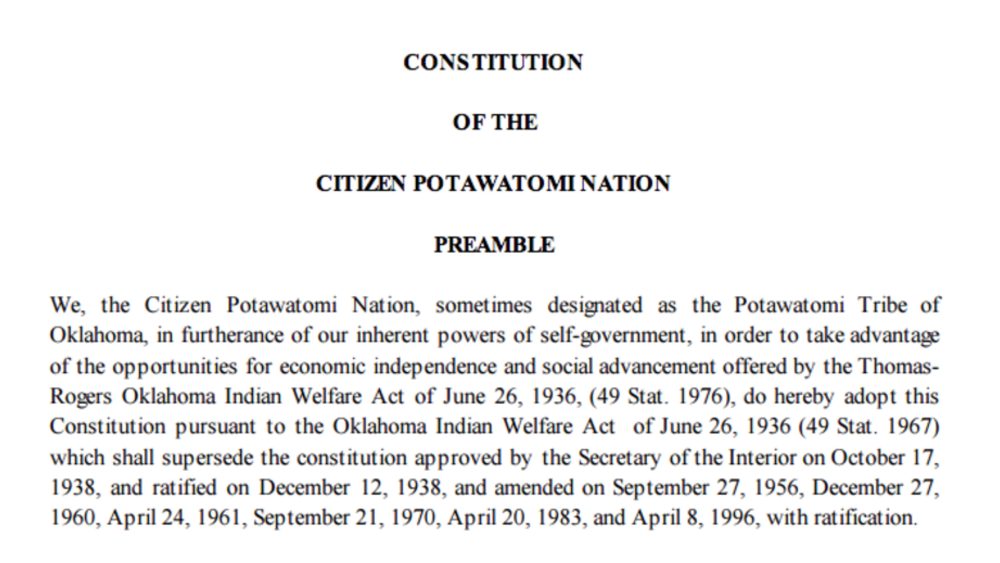 Citizen Potawatomi Nation: Citizenship Excerpt Citizen Potawatomi Nation: Citizenship Excerpt