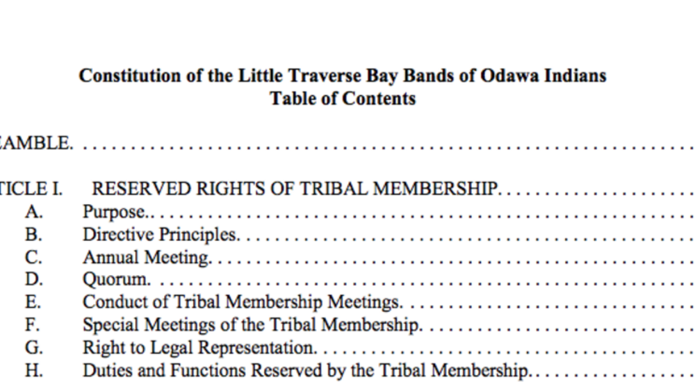 Little Traverse Bay Bands of Odawa Indians: Preamble Excerpt Little Traverse Bay Bands of Odawa Indians: Preamble Excerpt