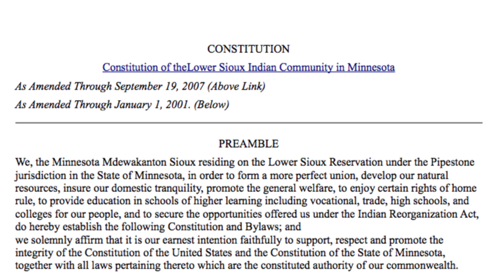 Lower Sioux Indian Community in the State of Minnesota: Governmental Structure Excerpt Lower Sioux Indian Community in the State of Minnesota: Governmental Structure Excerpt