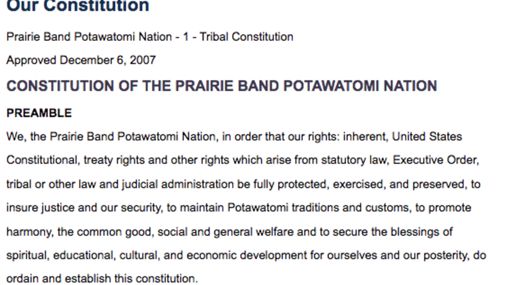 Prairie Band Potawatomi Nation: Jurisdiction/Territory Excerpt Prairie Band Potawatomi Nation: Jurisdiction/Territory Excerpt