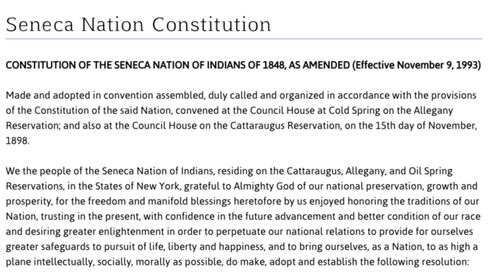 Seneca Nation: Terms of Office Excerpt Seneca Nation: Terms of Office Excerpt