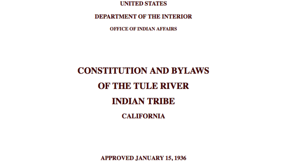 Tule River Indian Tribe: Citizenship Excerpt Tule River Indian Tribe: Citizenship Excerpt