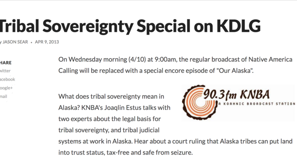 Tribal Sovereignty Special
