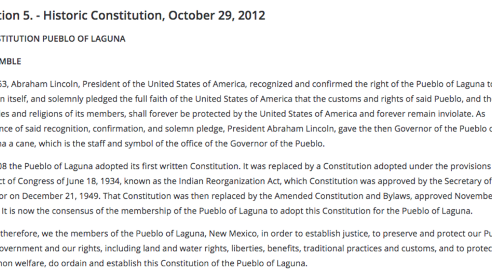 Pueblo of Laguna: Elections Excerpt Pueblo of Laguna: Elections Excerpt