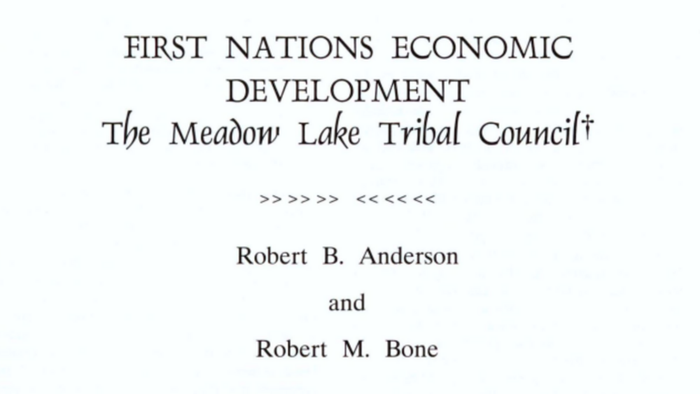 First Nations Economic Development: The Meadow Lake Tribal Council First Nations Economic Development: The Meadow Lake Tribal Council