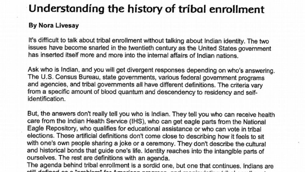Understanding the history of tribal enrollment