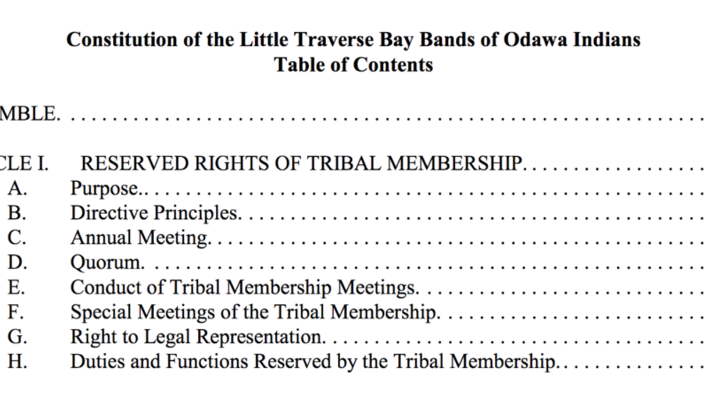 Little Traverse Bay Band of Odawa Indians: Governmental Structure Excerpt Little Traverse Bay Band of Odawa Indians: Governmental Structure Excerpt