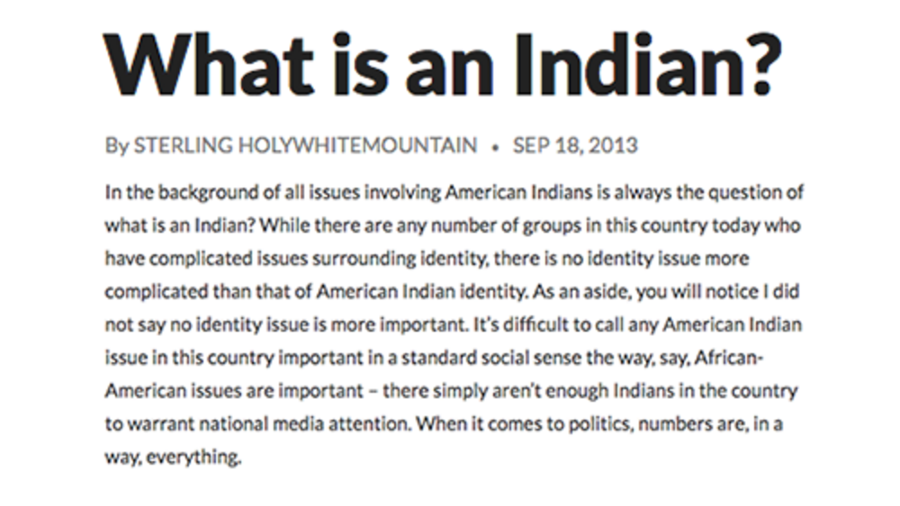 What is an Indian? What is an Indian?