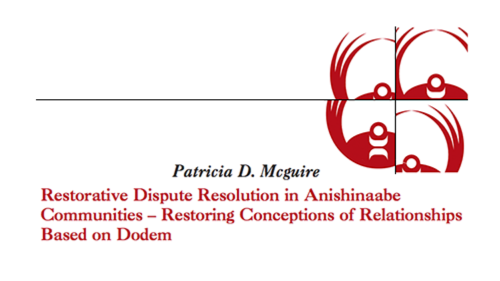 Restorative Dispute Resolution In Anishinaabe Communities - Restoring Conceptions of Relationships Based on Dodem Restorative Dispute Resolution In Anishinaabe Communities - Restoring Conceptions of Relationships Based on Dodem