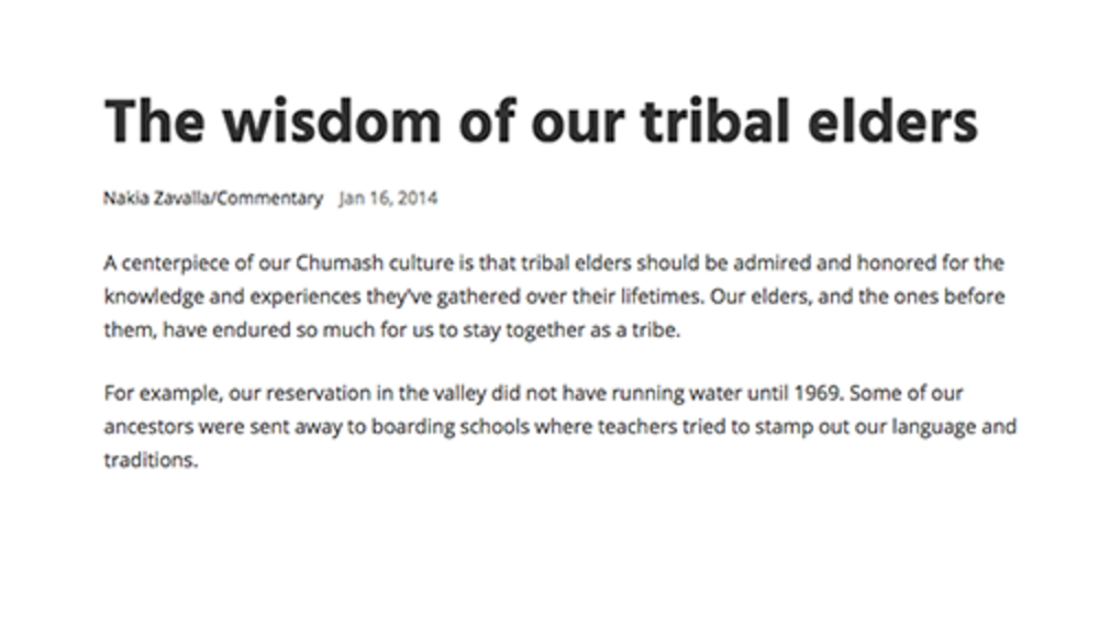 The wisdom of our tribal elders The wisdom of our tribal elders