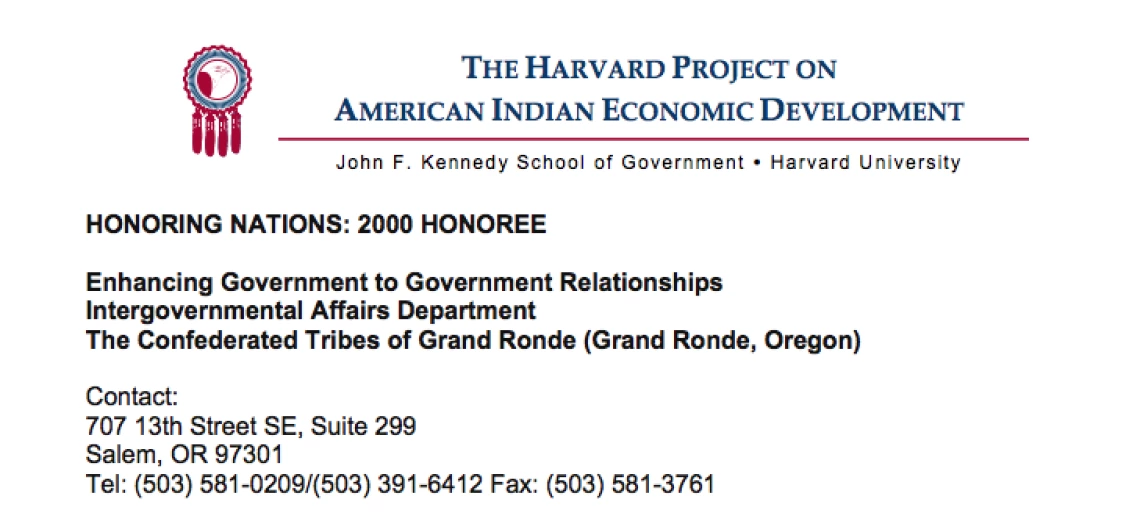 Enhancing Government-to-Government Relationships (Grand Ronde)