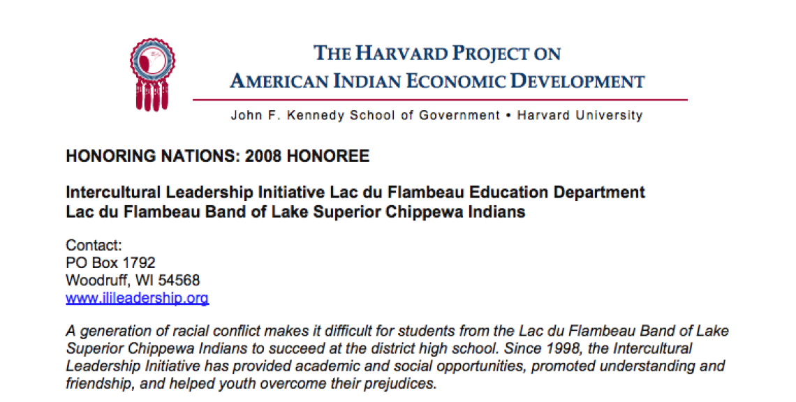 Lac du Flambeau's Intercultural Leadership Initiative