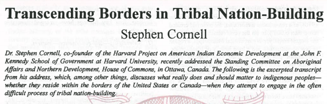 Transcending Borders in Tribal Nation-Building