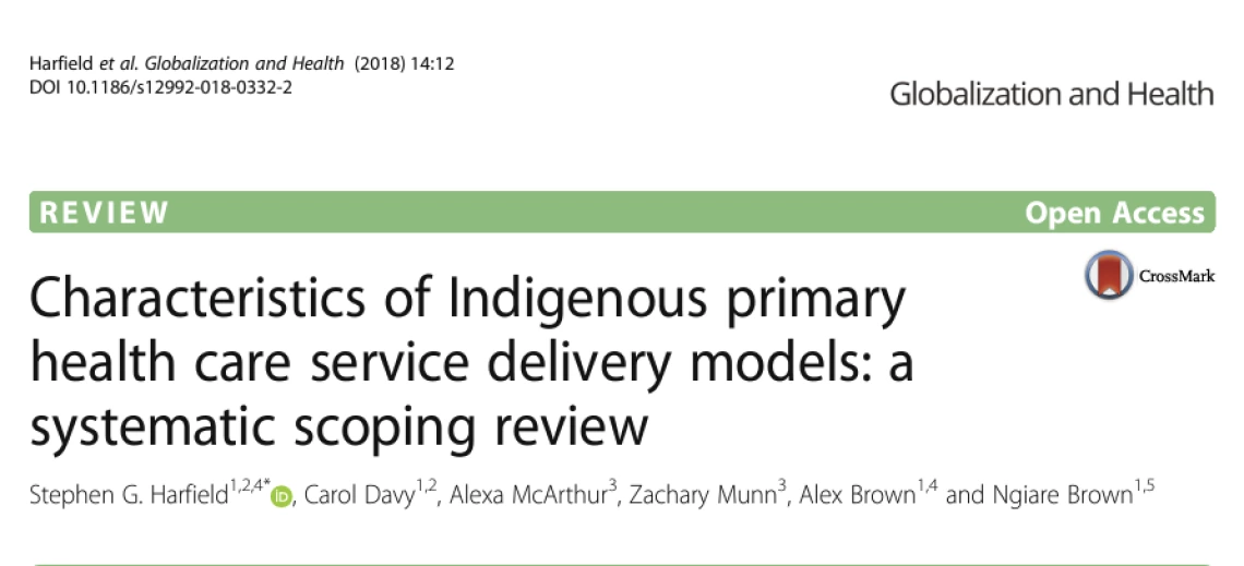 Characteristics of Indigenous primary health care service delivery models: a systematic scoping review