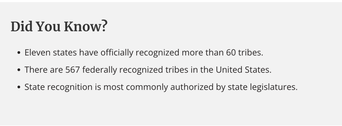 State Recognition of American Indians