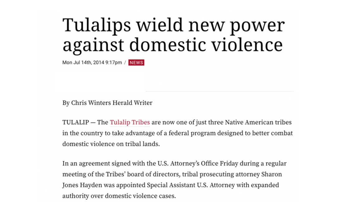 Tulalips wield new power against domestic violence