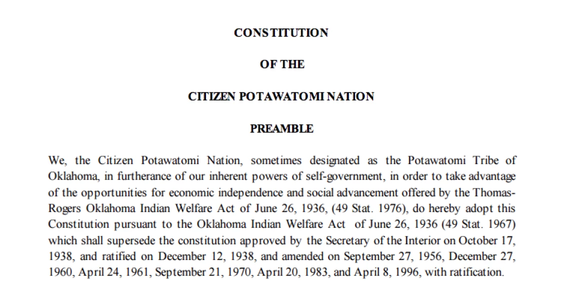 Citizen Potawatomi Nation: Citizenship Excerpt