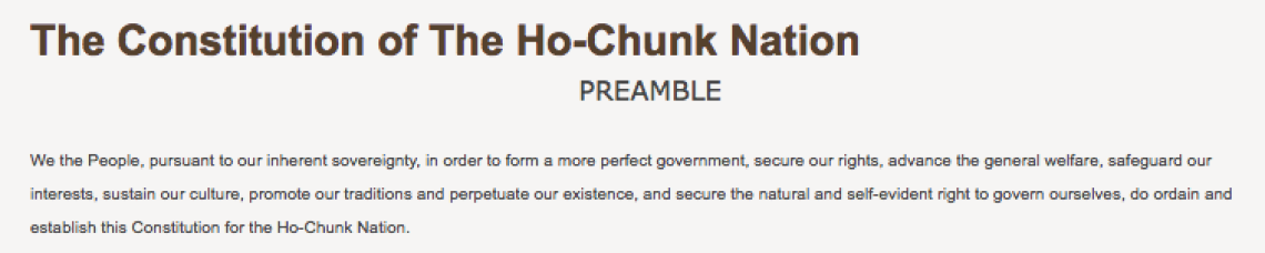 Ho-Chunk Nation: Governmental Structure Excerpt