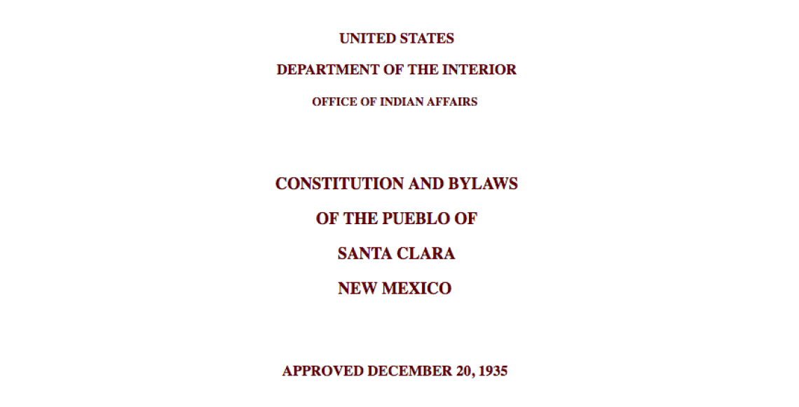 Pueblo of Santa Clara: Legislative Functions Excerpt