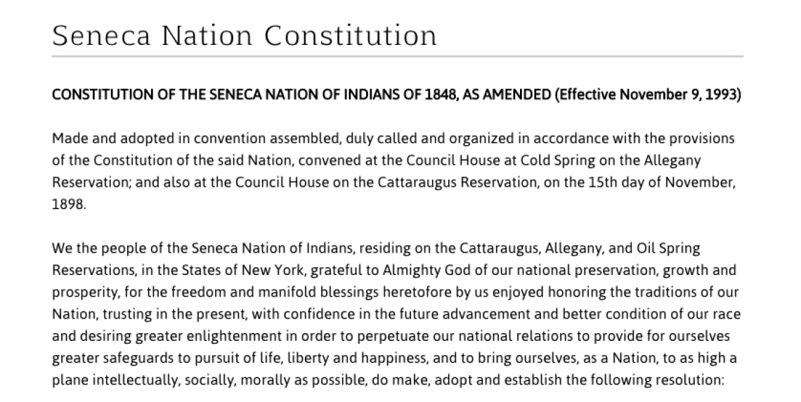 Seneca Nation: Terms of Office Excerpt