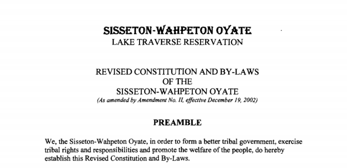 Sisseton-Wahpeton Oyate: Elections Excerpt