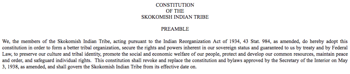 Skokomish Indian Tribe: Terms of Office Excerpt
