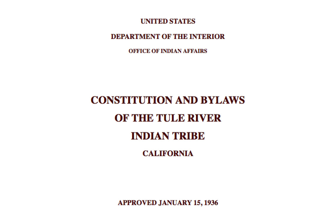 Tule River Indian Tribe: Citizenship Excerpt