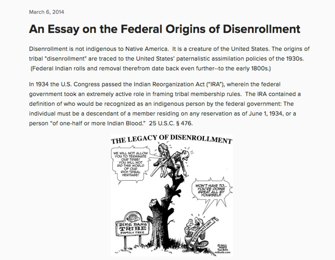 An Essay on the Federal Origins of Disenrollment