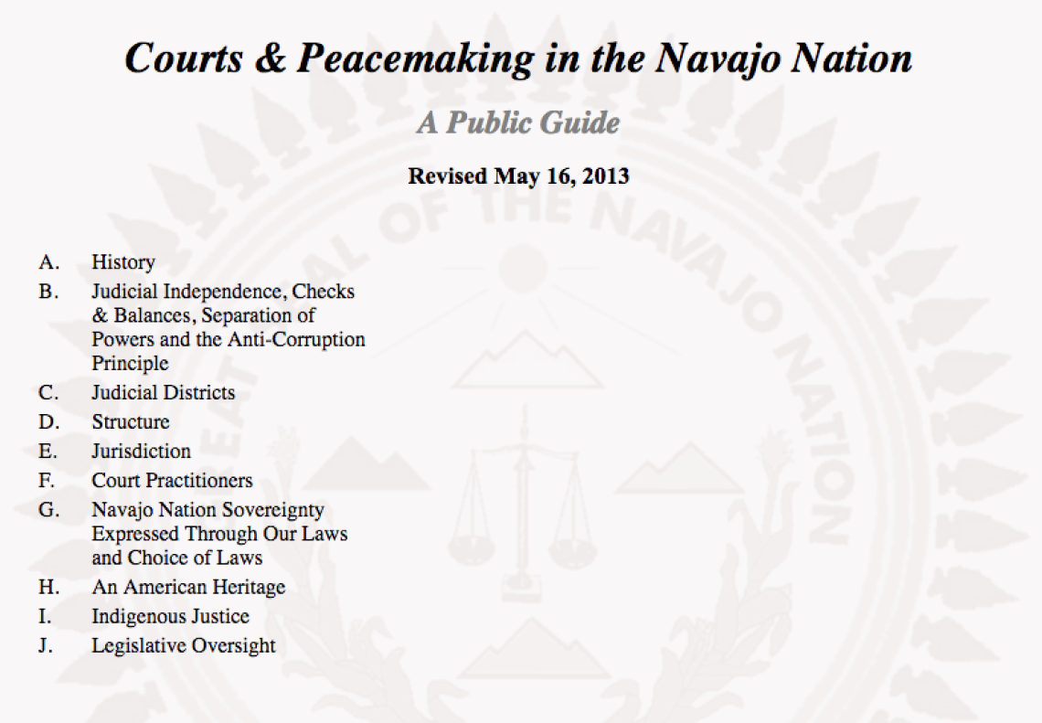 Courts & Peacemaking in the Navajo Nation: A Public Guide