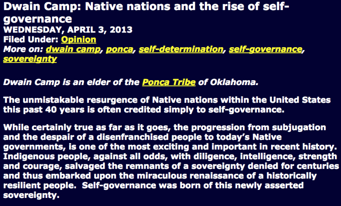 Native nations and the rise of self-governance