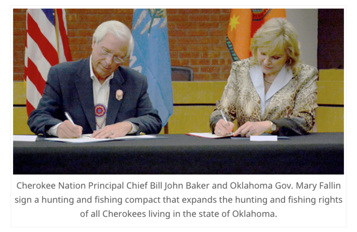 Historic agreement between Cherokee Nation and state of Oklahoma expands hunting and fishing rights for Cherokees