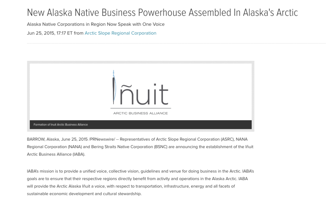 New Alaska Native Business Powerhouse Assembled In Alaska's Arctic