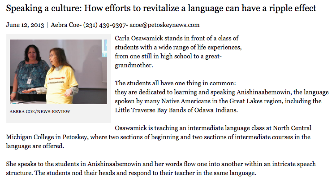 Speaking a culture: How efforts to revitalize a language can have a ripple effect