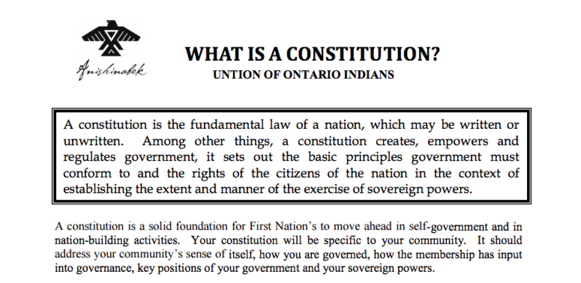 First Nation Constitutions