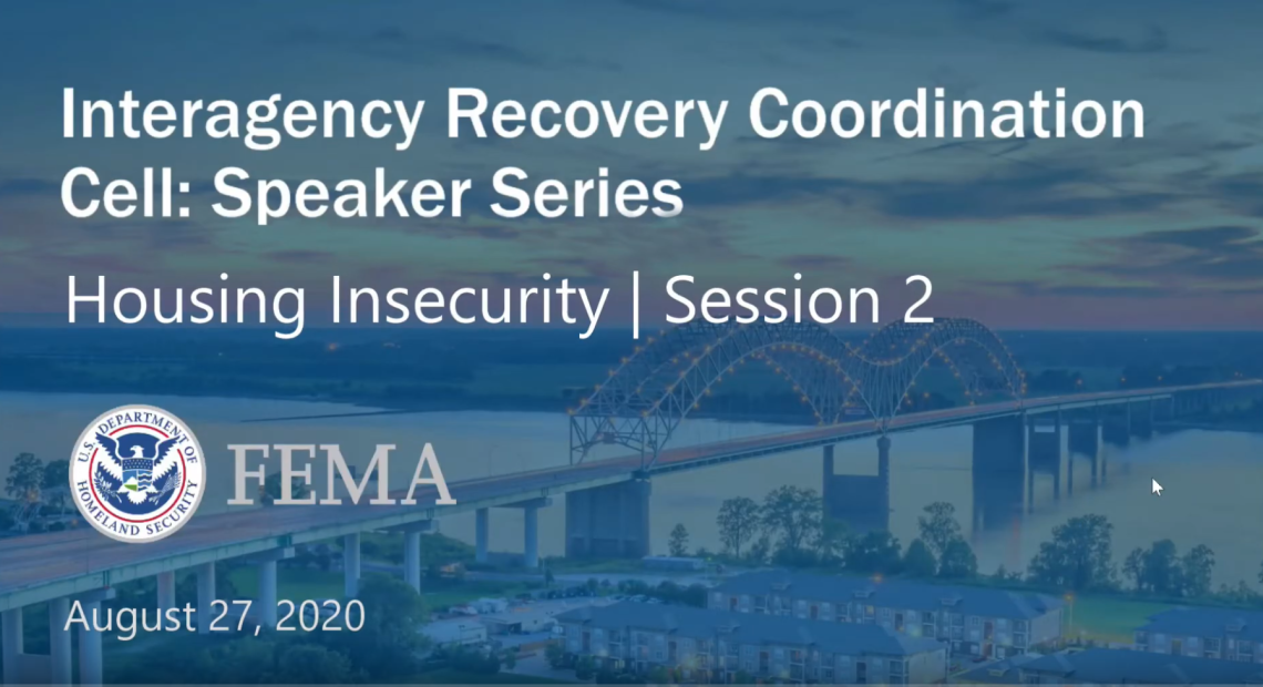Interagency Recovery Coordination Speaker Series: Housing Inequity