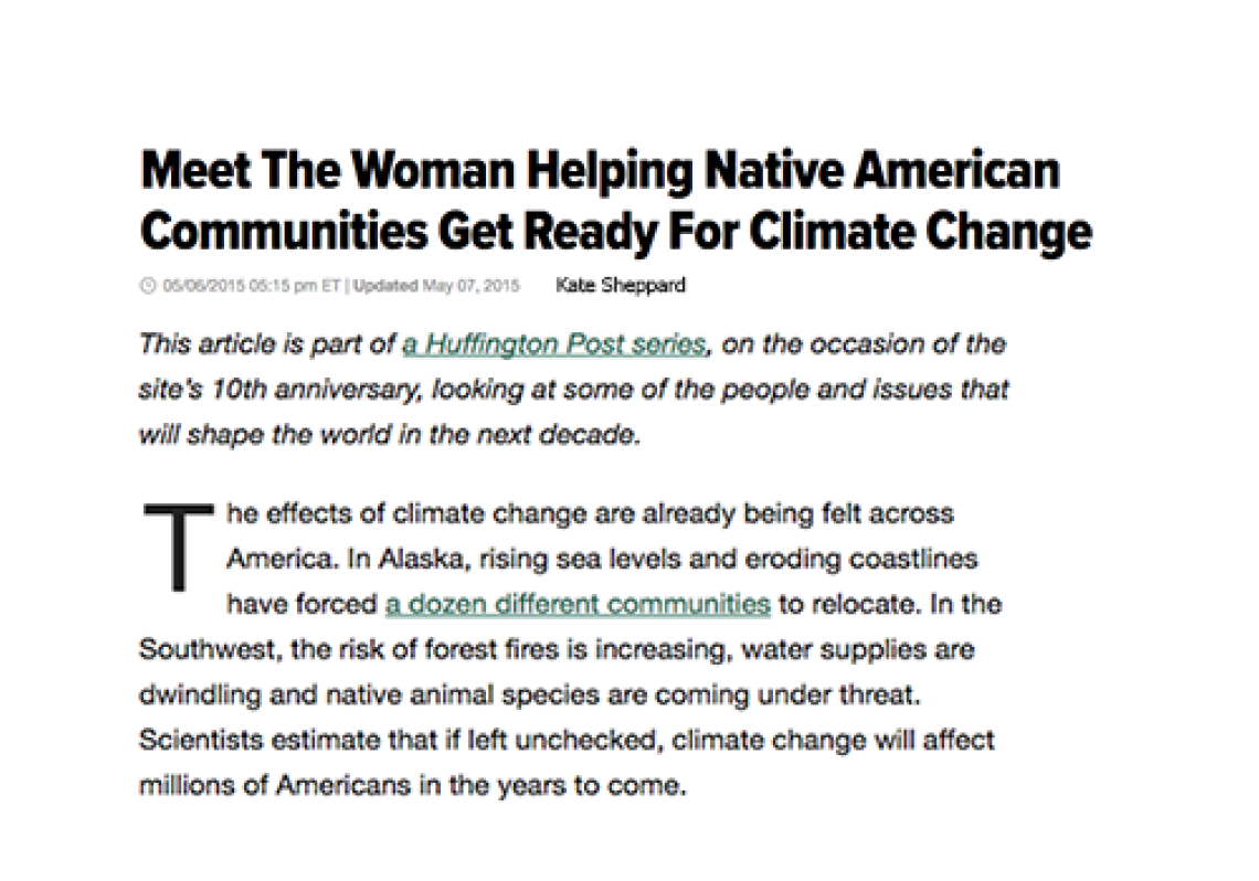 Meet The Woman Helping Native American Communities Get Ready For Climate Change