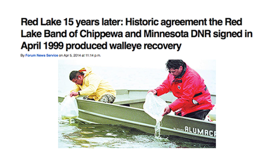 Red Lake 15 years later: Historic agreement the Red Lake Band of Chippewa and Minnesota DNR signed in April 1999 produced walleye recovery