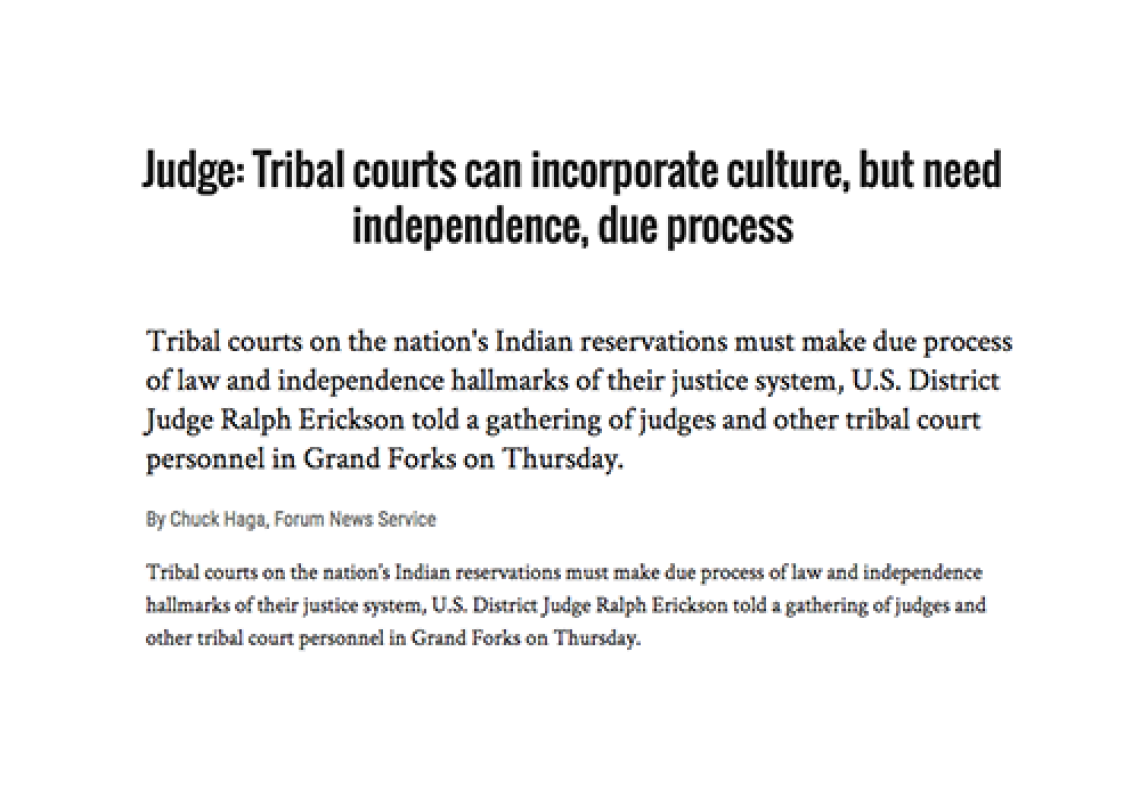 Judge: Tribal courts can incorporate culture, but need independence, due process