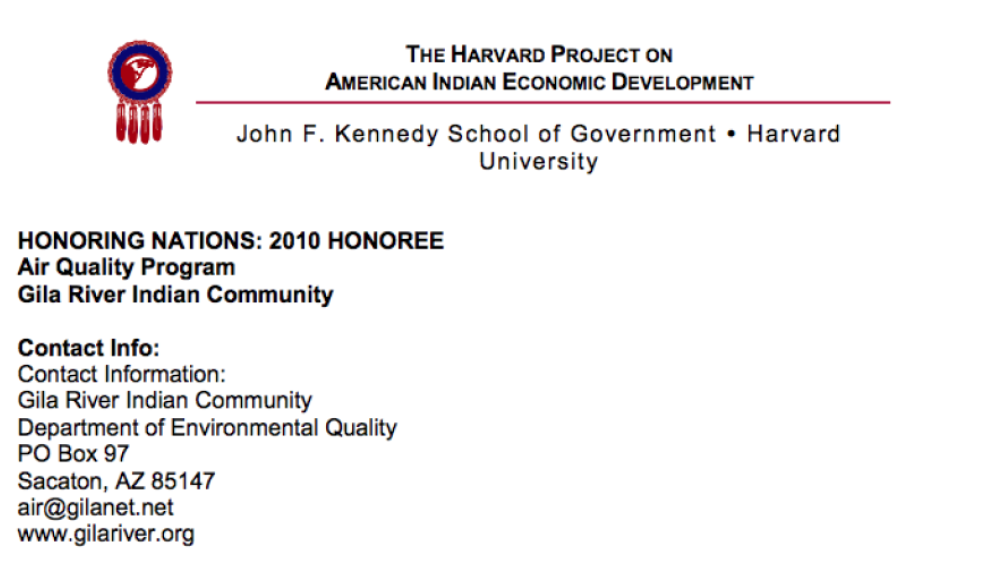Gila River Indian Community Air Quality Program