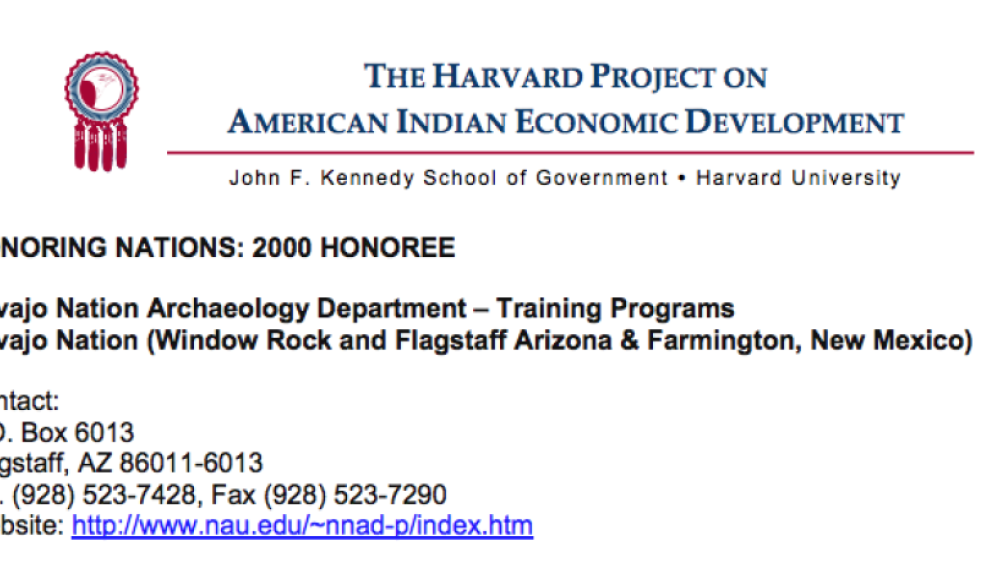 Navajo Nation Archaeology Department Training Programs